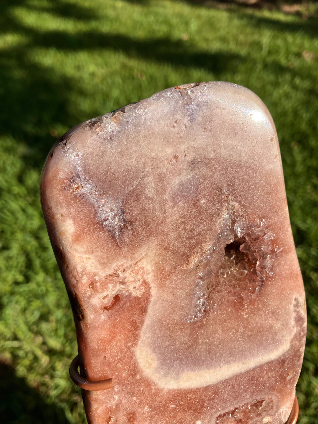 Pink Amethyst High Quality Slab on Stand