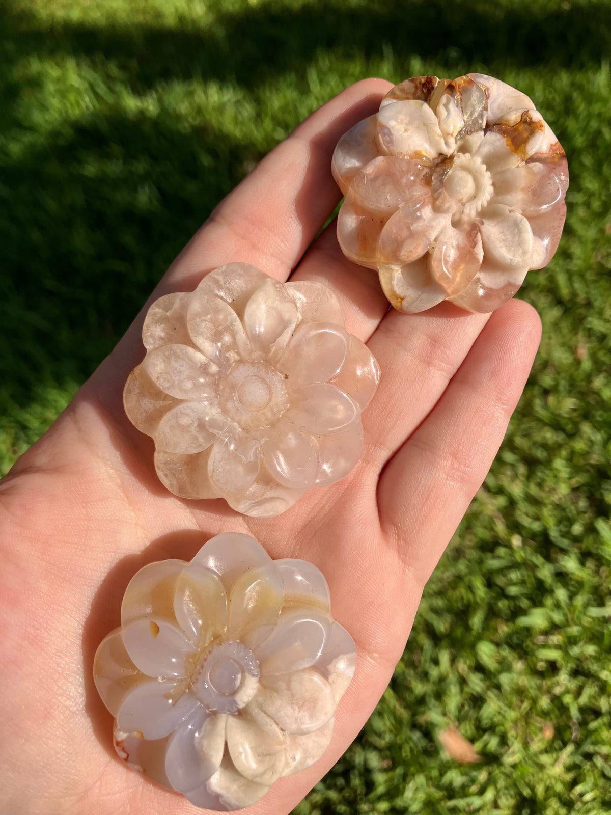 Flower Agate Flower Carving