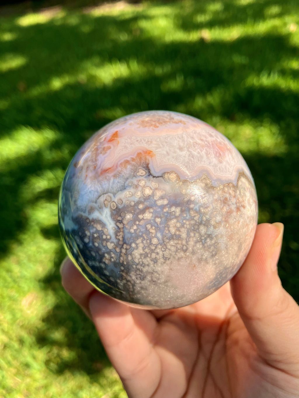 Blue Flower Agate Sphere