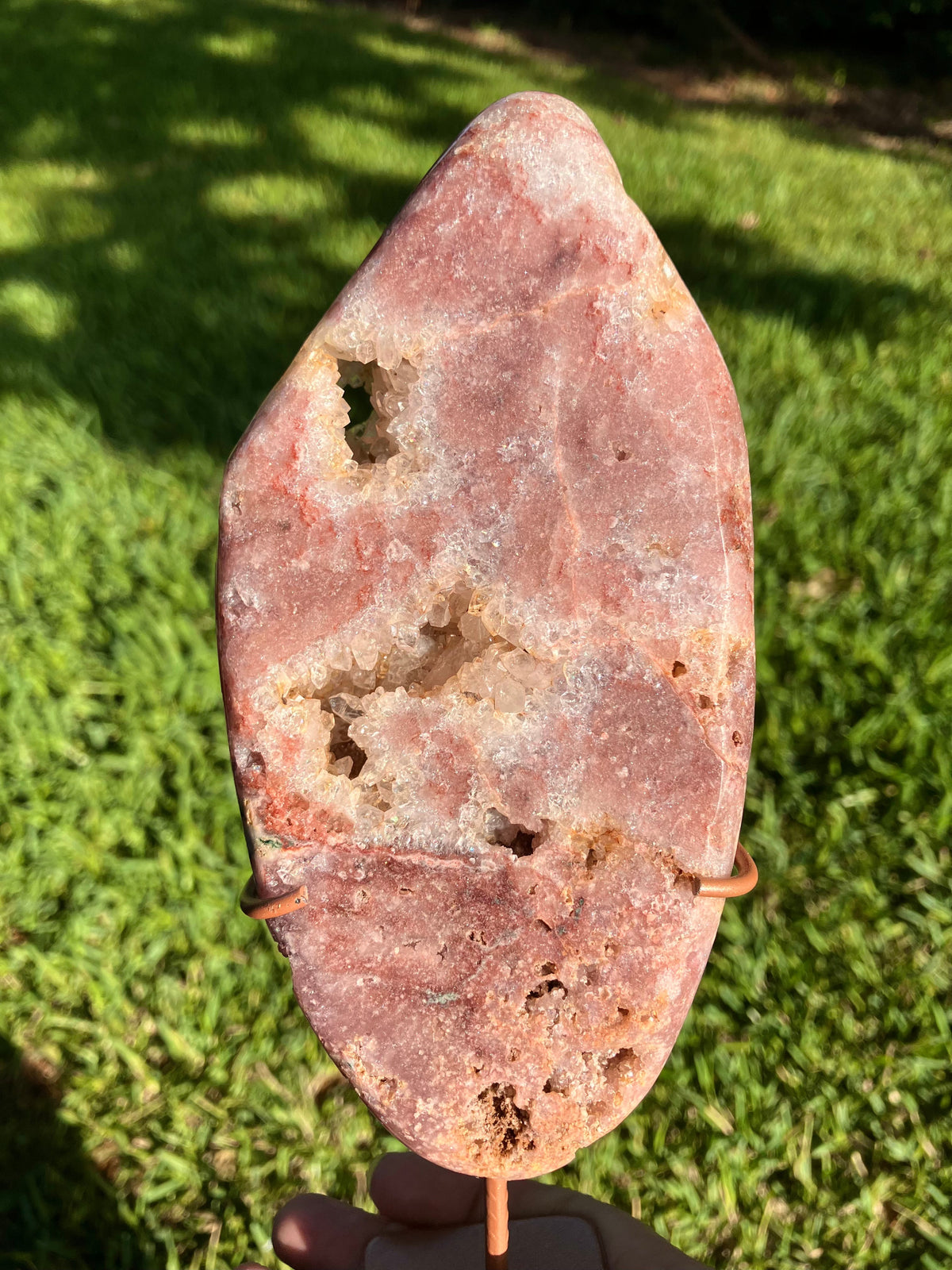 Pink Amethyst High Quality Slab on Stand