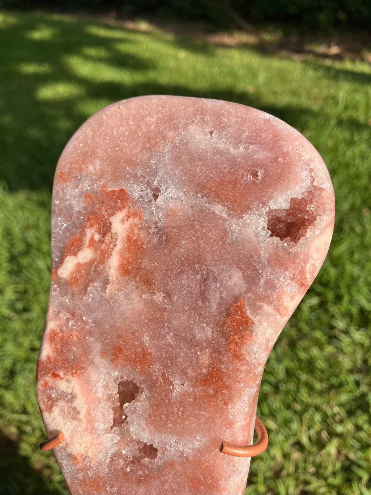 Pink Amethyst High Quality Slab on Stand