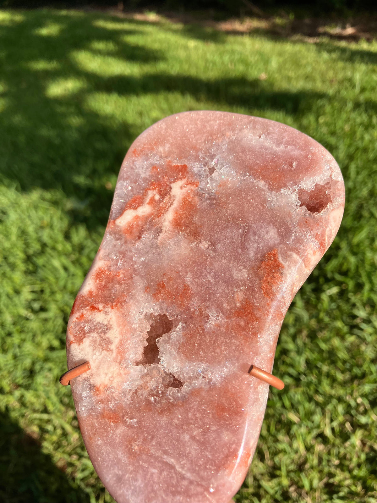 Pink Amethyst High Quality Slab on Stand