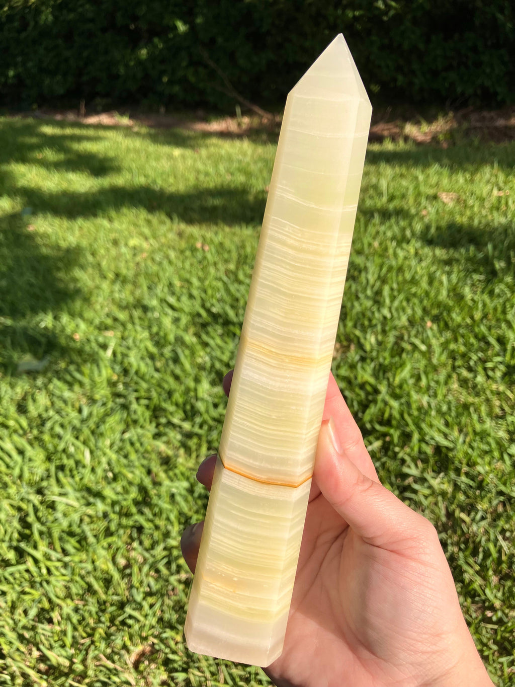 Green Banded Calcite Tower
