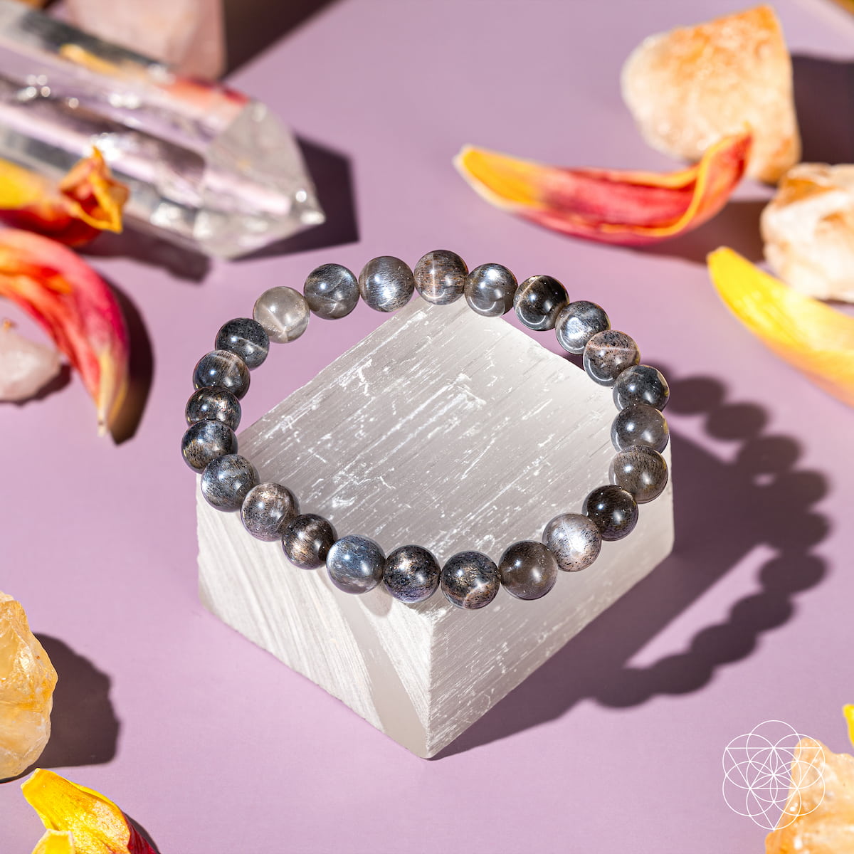 The Empath’s Cord Cutter – Black Moonstone Bracelet
