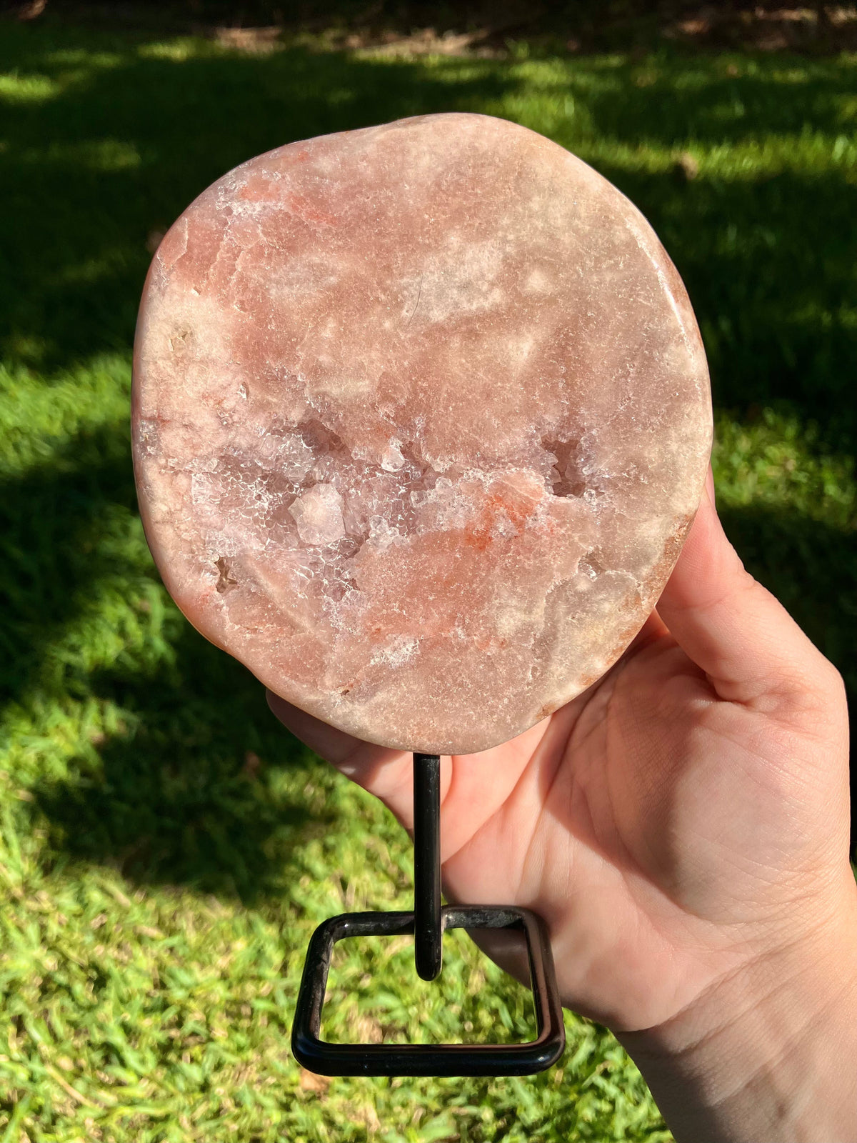 Pink Amethyst Slab on Stand