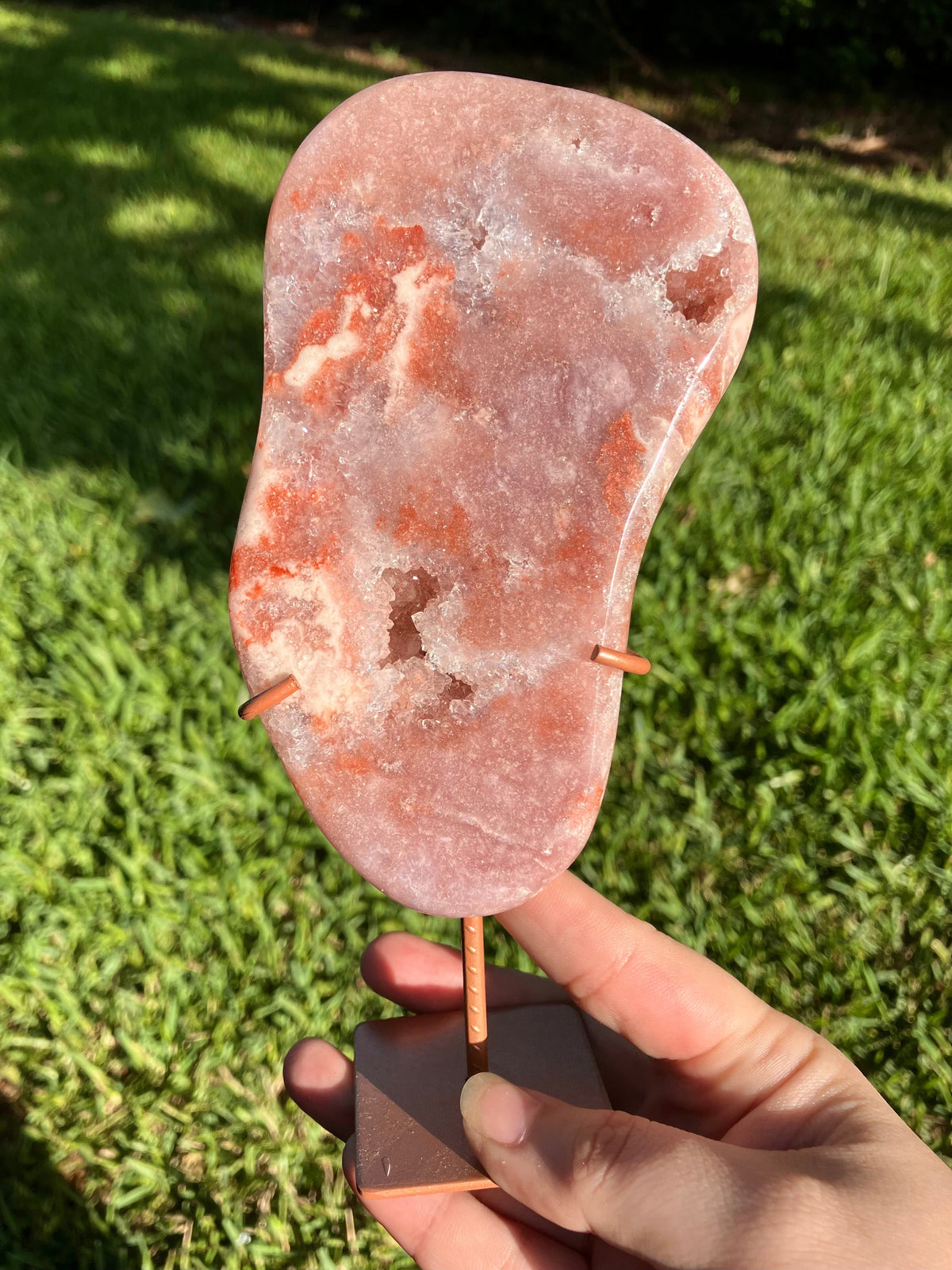 Pink Amethyst High Quality Slab on Stand