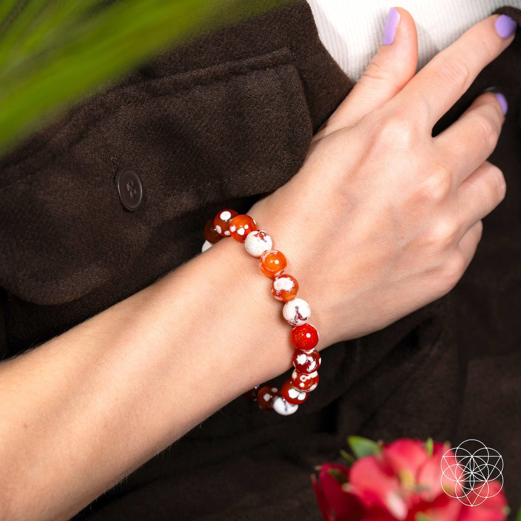 Feminine Force – Carnelian Orca Agate Bracelet